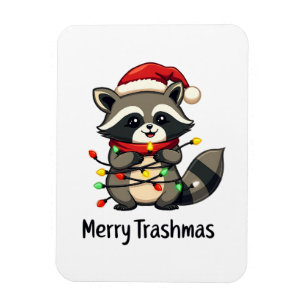 Íman Feriado de Natal da feliz Trashmas Funny Raccoon