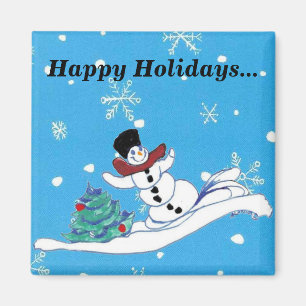 Íman Feriado Natal Snowman Refrigerador Magnet