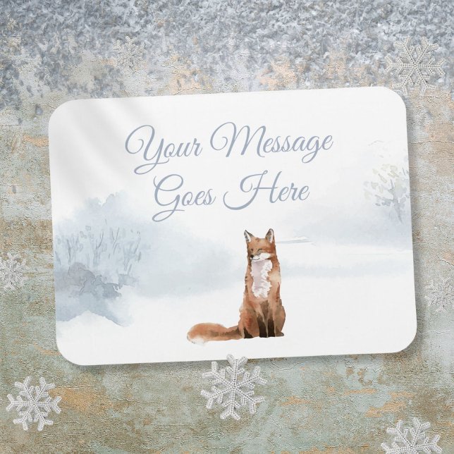 Íman Feriados de Natal da Papoeira de inverno Personali (Custom Winter Woodland Fox Christmas Holidays Magnet)