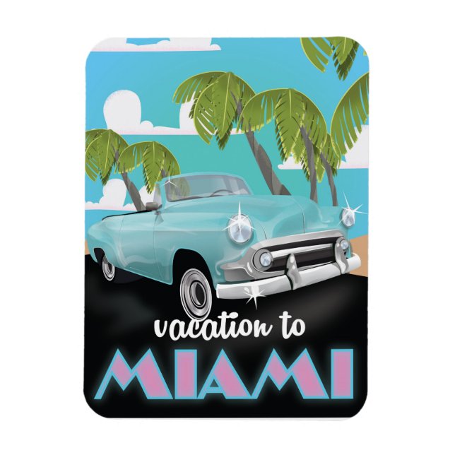 Íman Férias ao Poster de viagens de Miami (Vertical)