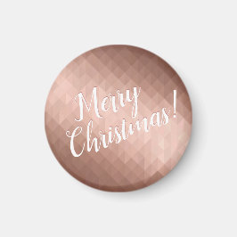 Íman Férias de Natal alegres design chic rosa dourado