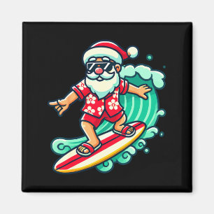 Íman Férias de Natal do Papai Noel Surfando Trocal Xmas