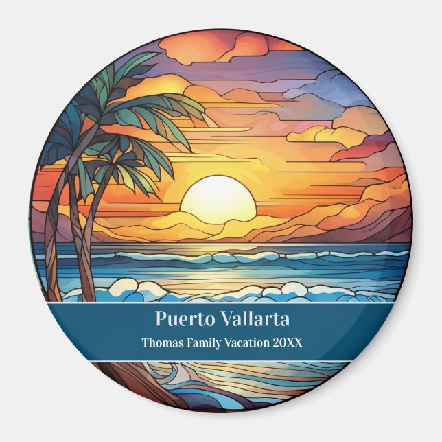 Íman Férias de Praia Personalizadas em Puerto Vallarta (Frente)