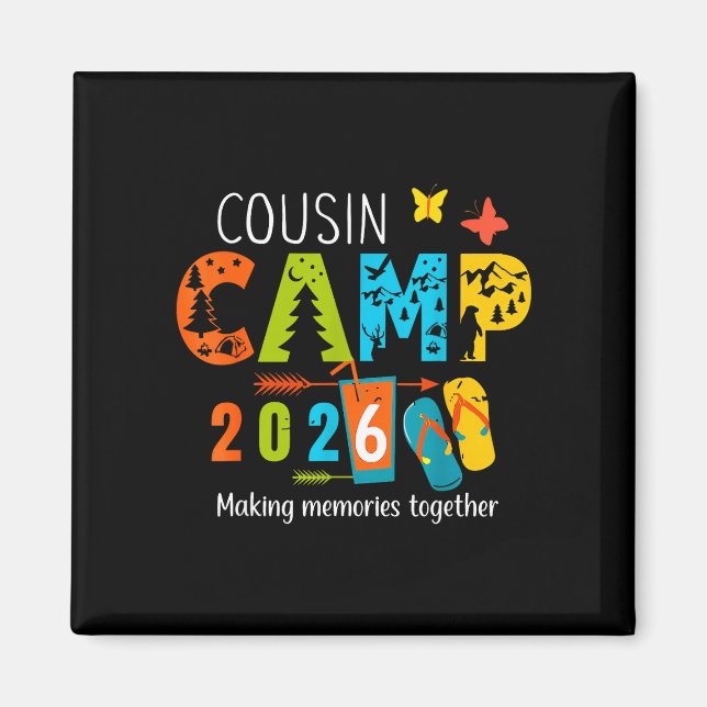 Íman Férias de verão acampamento de primos 2026 criando (Frente)
