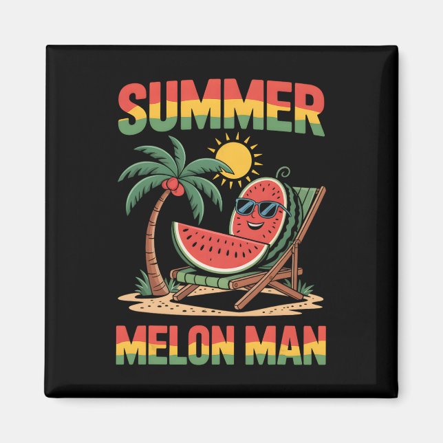 Íman Férias de Verão Feriado Melancia Praia Deck Chai (Frente)