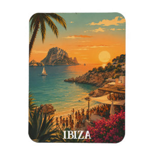 Íman Férias de Verão na Ibiza Espanha Festa Vintage