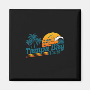 Íman Férias de verão na praia vintage Tampa Y Flórida S
