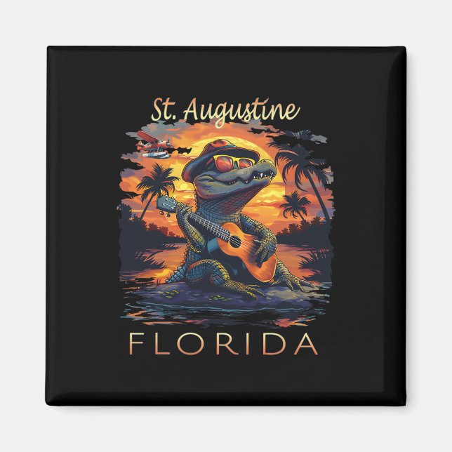 Íman Férias em St. Augustine Flórida Jacaré Fofo  (Frente)
