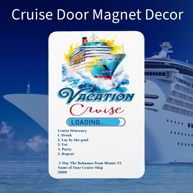 Íman Férias Engraçadas Carregando Porta De Cruzeiro (Fun Cruise Door Decor Magnet. Personal with your own text. Customized for your next cruise vacation.)