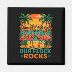 Íman Férias engraçadas na praia tropical Flamingo rosa