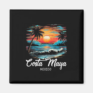 Íman Férias Familiares Retro Sunset México Costa Maya