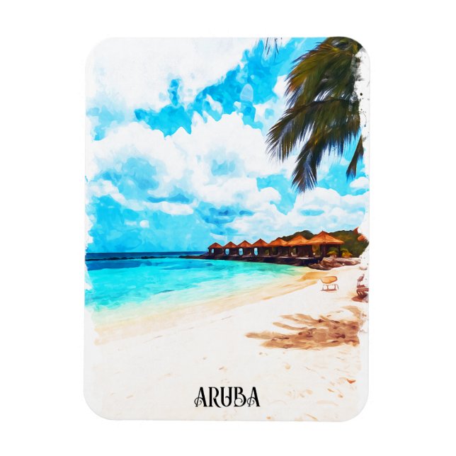 Íman Férias Mínimas da Ilha do Caribe Aruba (Vertical)