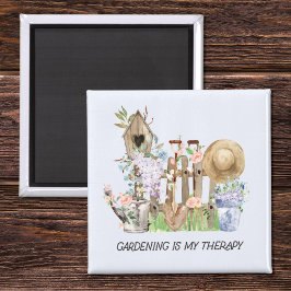 Íman Ferramentas de jardinagem floral de aquarelas e co