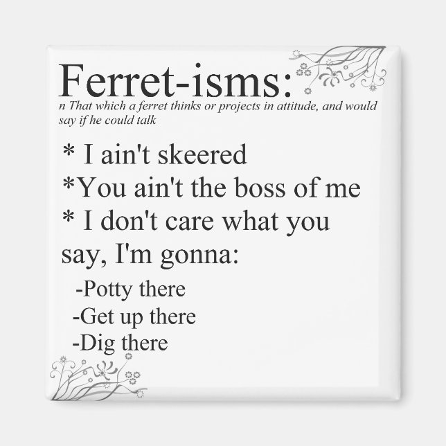 Íman Ferret Sayings ou Ferret-isms (Frente)