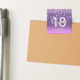 Íman festa de 18 anos diamantes brilho roxo rosa