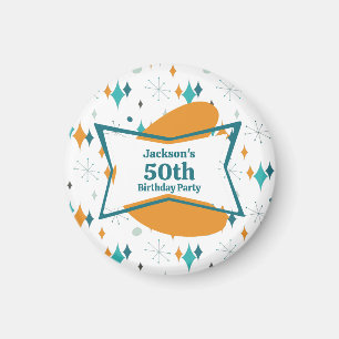 Íman Festa de 50 Anos Retro Meados do Século Qualquer I
