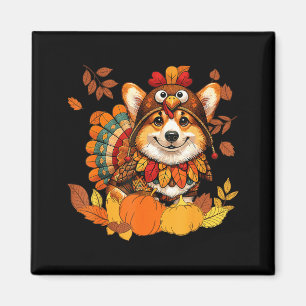 Íman Festa de Ação de Graças de Peru de Cachorro Corgi