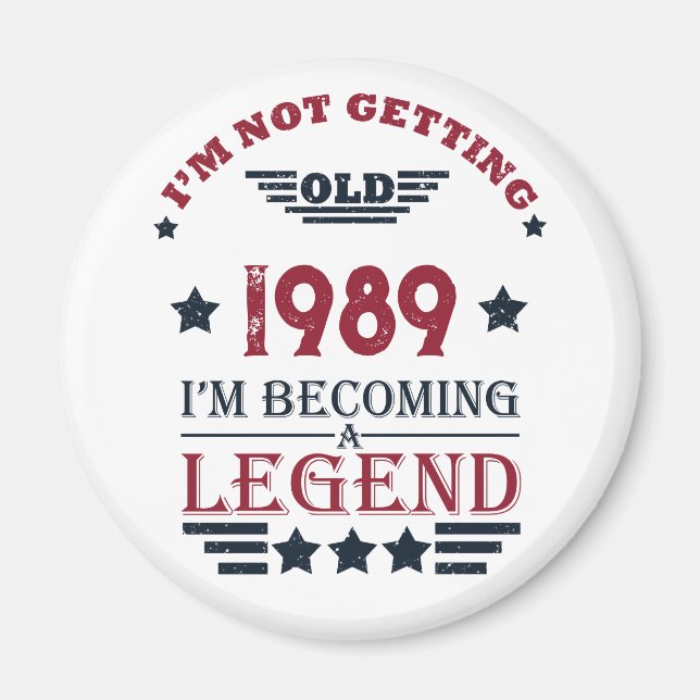 Íman Festa de aniversário de 35ª safra personalizada (Frente)