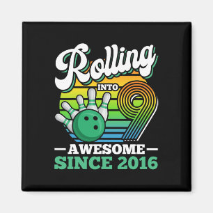 Íman Festa de Aniversário de Boliche Fazendo 9 Anos Men