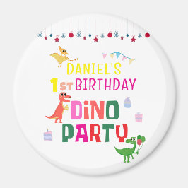 Íman Festa de aniversário de Dino Dinossaur Moderno e B