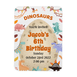 Íman Festa de aniversário de dinossauro com ovo Dino Gr