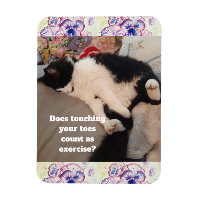 Íman Festa de Aniversário de Gato de Tuxedo Fofinho Con (Vertical)