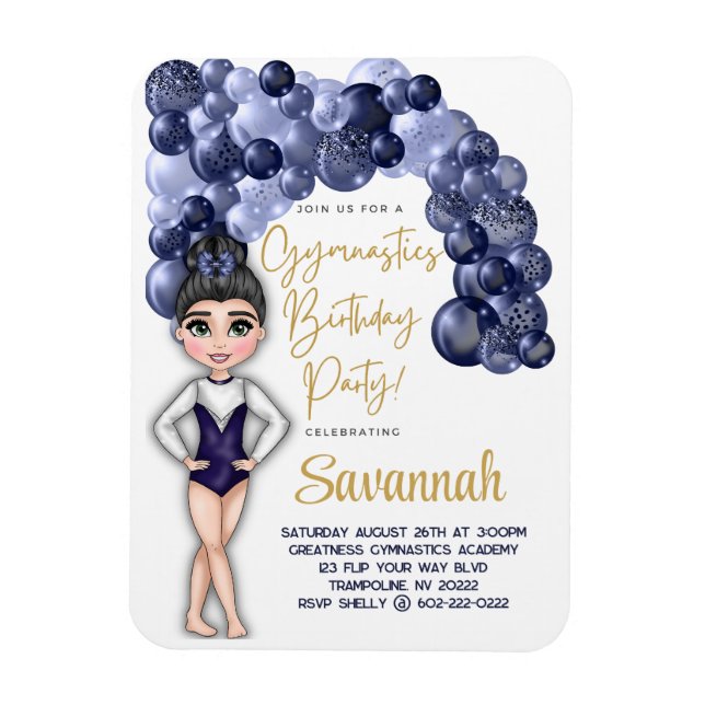 Íman Festa de aniversário de ginástica com Arco Balão A (Vertical)