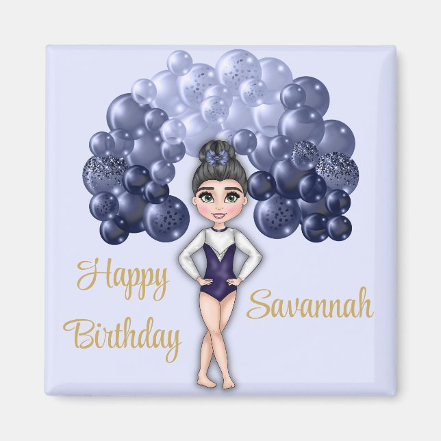 Íman Festa de aniversário de ginástica com Arco Balão A (Frente)