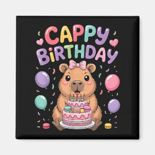 Íman Festa de aniversário de menina capivara fofa crian