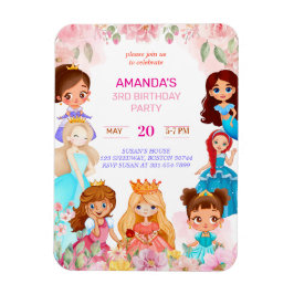 Íman Festa de aniversário de Princesa Convidada para 3