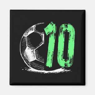 Íman Festa de aniversário infantil de futebol de 10 ano