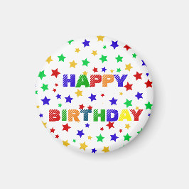 Íman Festa de aniversário vermelha moderna e simples