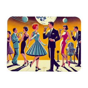 Íman Festa de Coquetel Espacial dos Anos 60 de Meados d