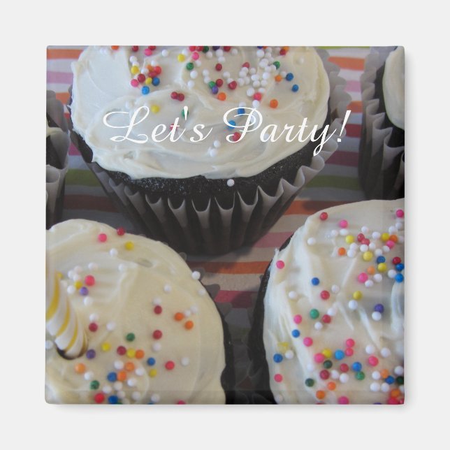 Íman Festa de Cupcakes com Glacê (Frente)