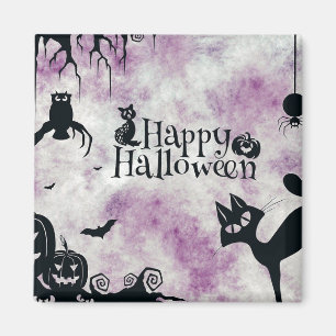 Íman Festa de Halloween Black Cat Mau Pumpkins Coruja A