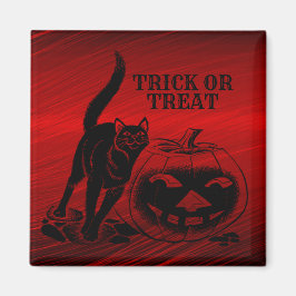 Íman Festa de Halloween Mau Black Cat Pumpkin Red Scary
