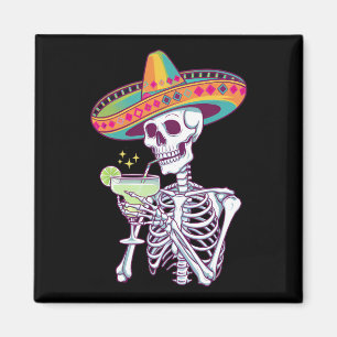 Íman Festa de Margarita do Dia dos Mortos Mexicano Cinc