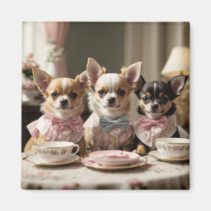 Íman Festa de Menina e Bonita Chihuahua Tea