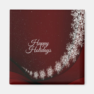 Íman Festa de Natal Crystal Snowflakes Red Rustic