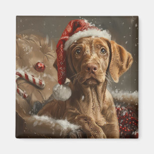 Íman Festa de Natal do Cão Vizsla