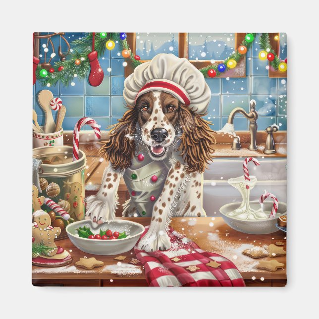 Íman Festa de Natal do Setter Inglês: Panificação Natal (Frente)