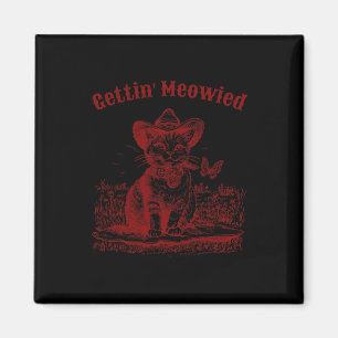 Íman Festa de Noiva Meowdy Cowgirl Cowboy Gato Noiva