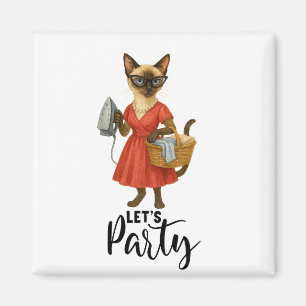 Íman Festa de Vamos de Famílias de gatos siameses