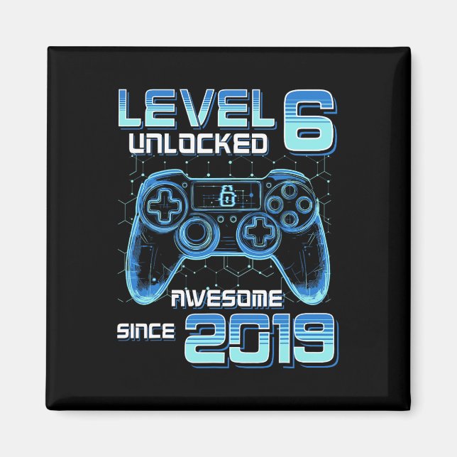 Íman Festa de Video Game Nível 6 Desbloqueado Aniversár (Frente)
