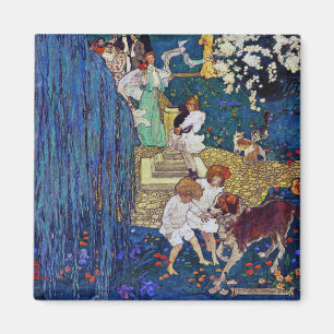 Íman Festa do Jardim com Cães e Gatos, Jessie Willcox 
