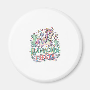 Íman Festa do Llamacorn Unicórnio Vetor Premium Arte PO