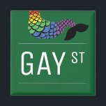 Íman Festa LGBTIQ do Orgulho LGBTIQ de Sinal de Gay na<br><div class="desc">O amor é o amor. Legal placa de rua gay para sua festa do orgulho! Celebre o amor com esta design do orgulho da moda. Orgulho do gay LGBT lésbica lésbica lésbica LGBTQ presente e pino do botão da festa de decoração.</div>