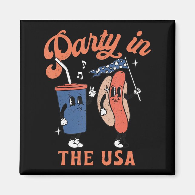 Íman Festa Nos Eua Hot Dog Adora A Brincadeira Dos EUA  (Frente)