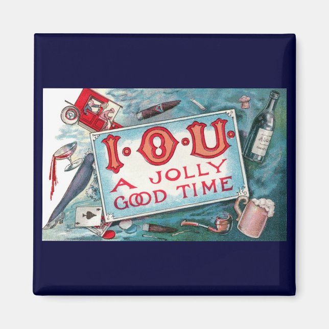 Íman Festas de Vícios Antigos, Jogos de Azar, Bebida e  (Frente)