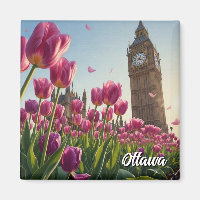 Íman Festival de Tulipas em Ottawa Canadá Viagem (Frente)